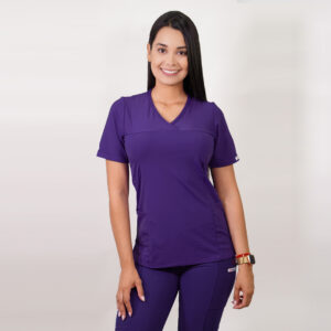 DELANTAL MUJER TELA ELASTICADA. MORADO - ART. 2040