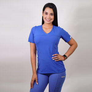 DELANTAL MUJER TELA ELASTICADA. CELESTE - ART. 759