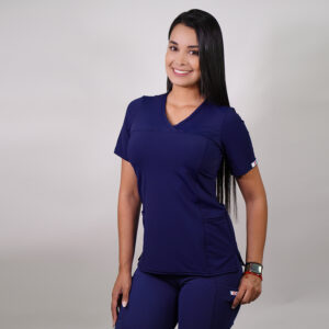 DELANTAL MUJER TELA ELASTICADA. AZUL MARINO - ART. 760