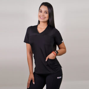 DELANTAL MUJER TELA ELASTICADA. NEGRO - ART. 763