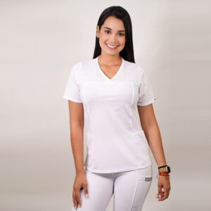 DELANTAL MUJER TELA ELASTICADA. BLANCO - ART. 765