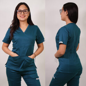 DELANTAL MUJER ALGODÓN. VERDE PETRÓLEO - ART. ALG-2324-9