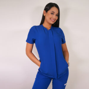 DELANTAL MUJER ANTIFLUIDOS JAZMÍN. AZUL REY - ART. JAZMIN-2